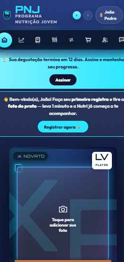 Tela inicial do app PNJ